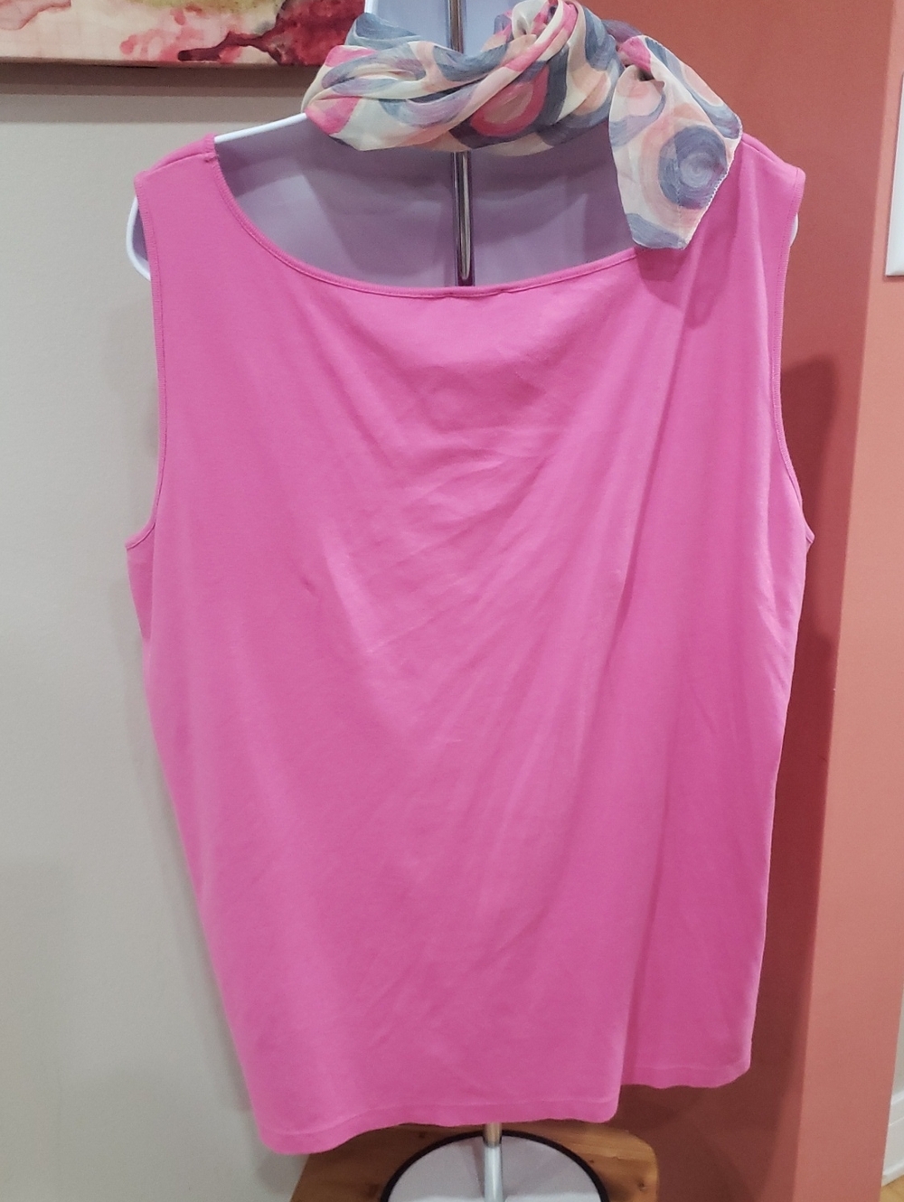 Sigrid Olsen Sport Seamless Bandeau - Bright Pink Sleeveless Top, 3X - Picture 6 of 10